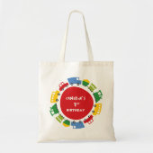 ボーイズトイカラフルズおもしろい輸送誕生日パーティー トートバッグ (正面)