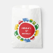 ボーイズトイカラフルズおもしろい輸送誕生日パーティー フェイバーバッグ (正面)