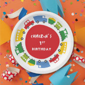 ボーイズトイカラフルズおもしろい輸送誕生日パーティー ペーパープレート