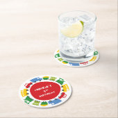 ボーイズトイカラフルズおもしろい輸送誕生日パーティー ラウンドペーパーコースター (インサイチュ)