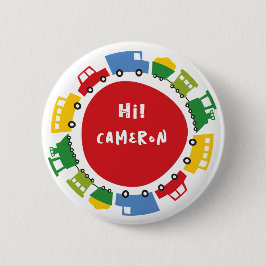 ボーイズトイカラフルズおもしろい輸送誕生日パーティー 缶バッジ