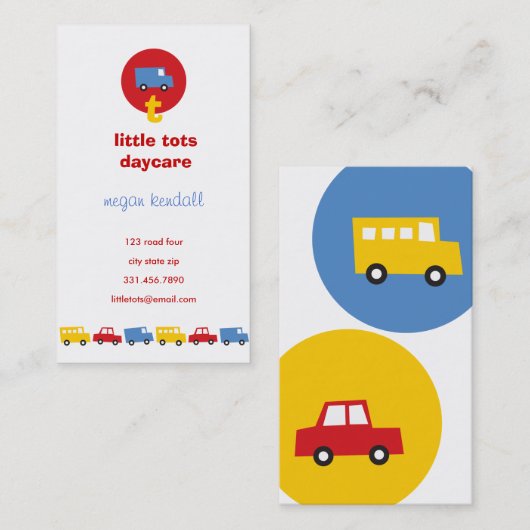 ボーイズトイズおもしろい輸送子供プレスクール保育園 名刺 (正面/裏面)