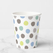 ボーイズトイズキッズキッド誕生日パステルブルー水玉模様 紙コップ (裏面)