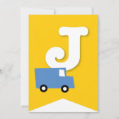 ボーイズトイズキッズバースデーパーティーDIYバンティンバナー 招待状 (正面)