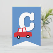 ボーイズトイズキッズバースデーパーティーDIYバンティンバナー 招待状 (スタンド正面)