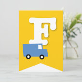 ボーイズトイズキッズバースデーパーティーDIYバンティンバナー 招待状 (スタンド正面)