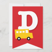 ボーイズトイズキッズバースデーパーティーDIYバンティンバナー 招待状 (正面)