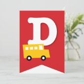 ボーイズトイズキッズバースデーパーティーDIYバンティンバナー 招待状 (スタンド正面)