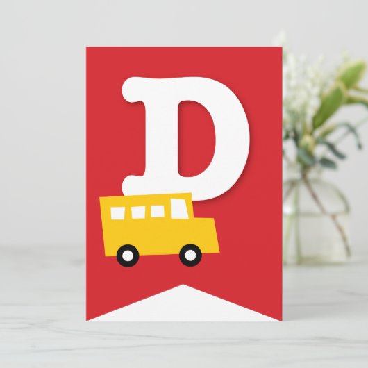 ボーイズトイズキッズバースデーパーティーDIYバンティンバナー 招待状 (スタンド正面)