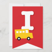 ボーイズトイズキッズバースデーパーティーDIYバンティンバナー 招待状 (正面)