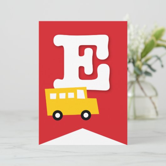 ボーイズトイズキッズバースデーパーティーDIYバンティンバナー 招待状 (スタンド正面)