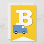 ボーイズトイズキッズバースデーパーティーDIYバンティンバナー 招待状 (正面)