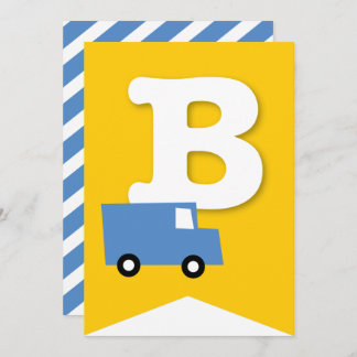 ボーイズトイズキッズバースデーパーティーDIYバンティンバナー 招待状