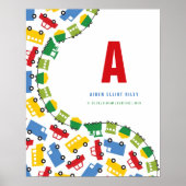 ボーイズトイズトランスポートカスタムベビー子供部屋アート ポスター (正面)