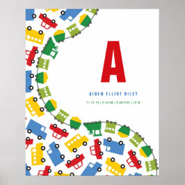 ボーイズトイズトランスポートカスタムベビー子供部屋アート ポスター