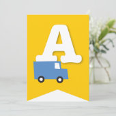 ボーイズトイズトランスポートハッピーバースデーパーティーバナー 招待状 (スタンド正面)