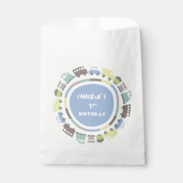 ボーイズトイズパステルブルーキッズトランスポートバースデーパーティー フェイバーバッグ