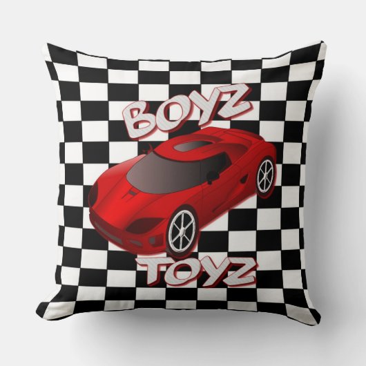 ボーイズトイズレッドスポーツカー装飾用クッション クッション (正面)