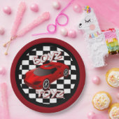 ボーイズトイズレッドスポーツカー ペーパープレート (パーティー)