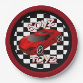 ボーイズトイズレッドスポーツカー ペーパープレート (正面)
