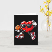 ボーイズトイドラーカワイイハートス遊バスケットボールヴァレンティ カード (黄色い花)