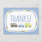 ボーイズトイパステルブルーキッズバースデーパーティーありがとう ポストカード (正面)