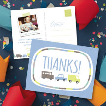 ボーイズトイパステルブルーキッズバースデーパーティーありがとう