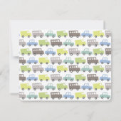 ボーイズトイパステルブルートランスポートボーイベビーシャワー サンキューカード (裏面)