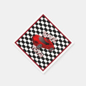 ボーイズトイレッドスポーツカーナ市松模様にプキンズ スタンダードカクテルナプキン (角)