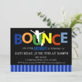 ボーイズトカラフルランポリンバウンスパーティの招待状 招待状 (スタンド正面)