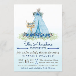 ボーイズトバルティーピーボホベビーシャワー招待状 招待状