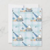 ボーイズトラクター掘り誕生日招待状 サンキューカード (裏面)