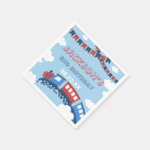 ボーイズトレインチュガ2つのフラッグブルーレッドホワイト誕生日 スタンダードカクテルナプキン (角)