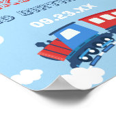 ボーイズトレインチュガ2つのフラッグブルーレッドホワイト誕生日 ポスター (角)