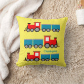 ボーイズネームトレイントライパーソナライズされたンカワイト子供部屋 クッション (ブランケット)