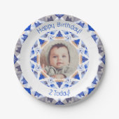 ボーイズハッピーバースデー鮮やかブルースターカスタム時代 ペーパープレート (正面)