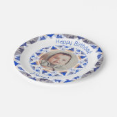 ボーイズハッピーバースデー鮮やかブルースターカスタム時代 ペーパープレート (アングル)