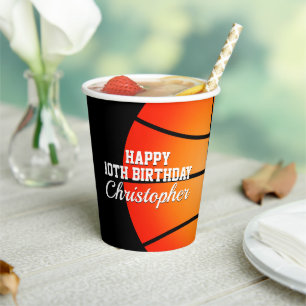 ボーイズバスケットボールパーソナライズされた誕生日 紙コップ