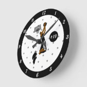 ボーイズバスケットボール選手のスターアスリート名とナンバー  ラウンド壁時計 (傾斜)