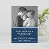 ボーイズバプティスフォト招待状- Navy Blue 招待状 (スタンド正面)