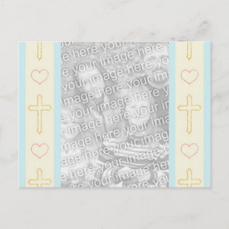 ボーイズバプテスマ招待状 インビテーションポストカード