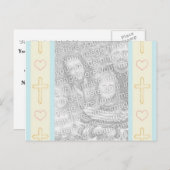 ボーイズバプテスマ招待状 インビテーションポストカード (正面/裏面)