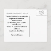 ボーイズバプテスマ招待状 インビテーションポストカード (裏面)