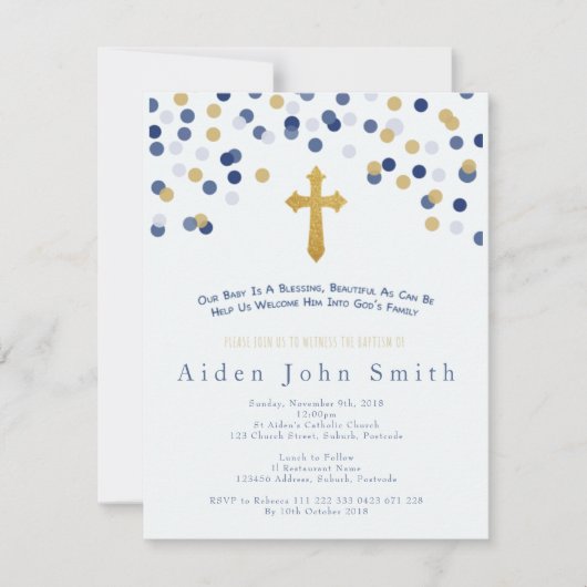 ボーイズバプテスマ招待状 招待状 (正面)