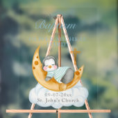 ボーイズバプテスマ《キリスト教》洗礼式や命名式ウェルカムベビーペンギン アクリルサイン (ニュートラル)