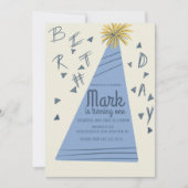 ボーイズバースデーパーティーハットレタリング招待状 招待状 (正面)