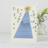 ボーイズバースデーパーティーハットレタリング招待状 招待状 (スタンド正面)