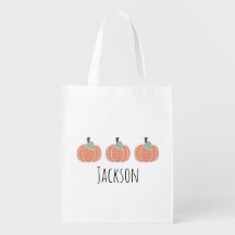 ボーイズパンプキントリオトリコトリートハロウィーンバッグ