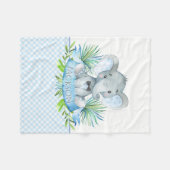 ボーイズパーソナライズされたゾウベビーブランケット フリースブランケット (正面(横))