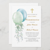 ボーイズパーソナライズされたファースト招待状 招待状 (正面/裏面)